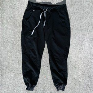 Figs Zamora Black Jogger Scrub Pants Small Slim Fit